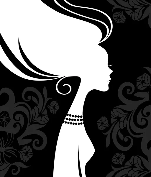 Bella silhouette donna — Vettoriale Stock