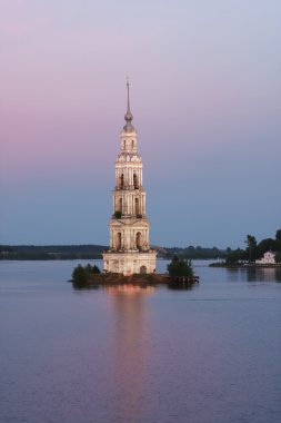 Bell tower in water clipart