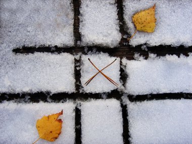 Autumn-winter tic tac toe game clipart