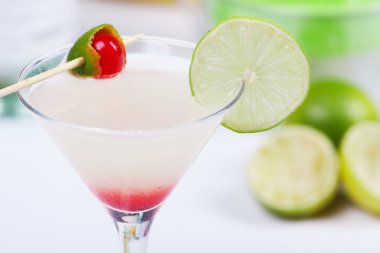 Cocktail with lime juice clipart