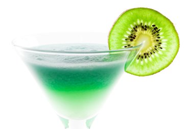 Alcohol cocktail with kiwi slice clipart