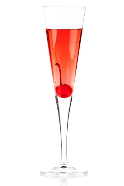 Červené šampaňské alkoholu koktejl s mara — Stock fotografie