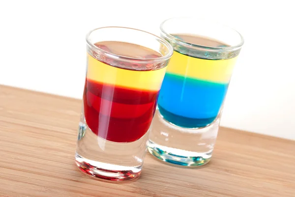 Shot cocktail collection: Red and Blue T — Stock Photo, Image