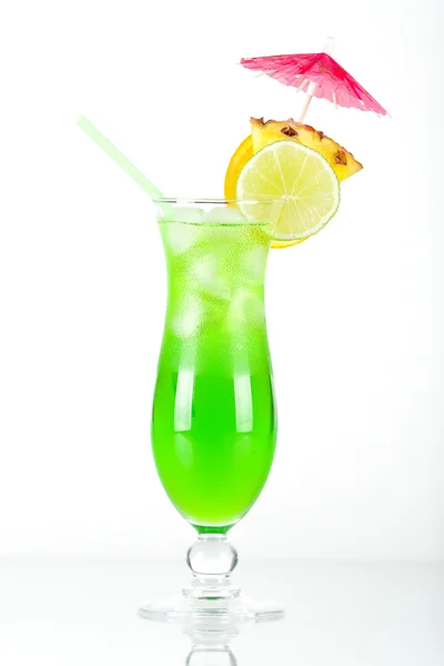 Green tropical cocktail with pineapple — Stock Photo, Image