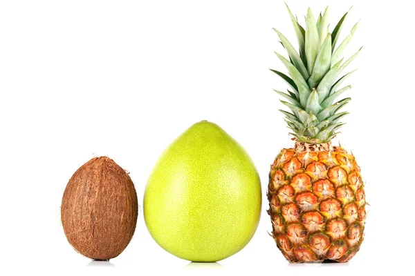 Pineapple, pomelo and coconut — Stock Photo, Image