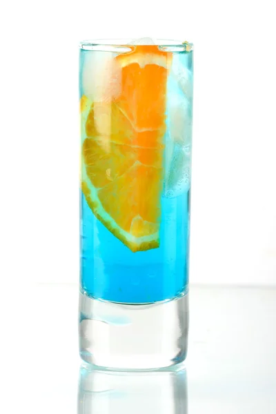 Stock image Alcohol cocktail with blue curacao and o