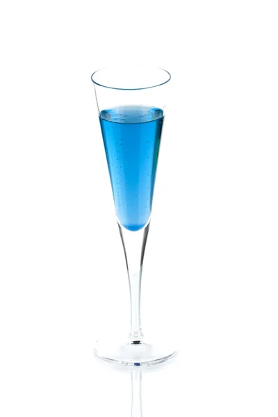 Синій шампанського алкоголю коктейль — стокове фото