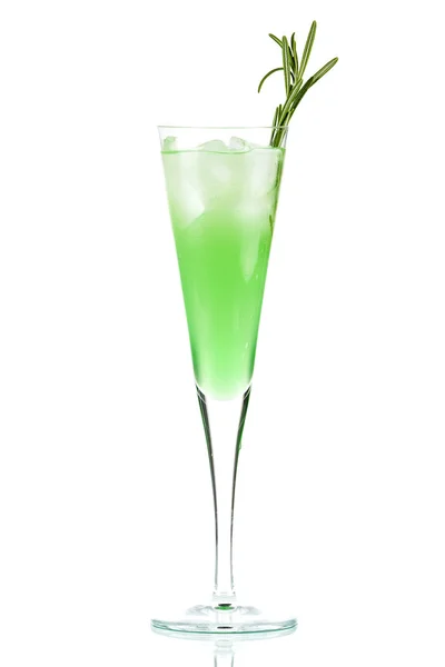 Mint Champagne alcohol cocktail with ros — Stock Photo, Image