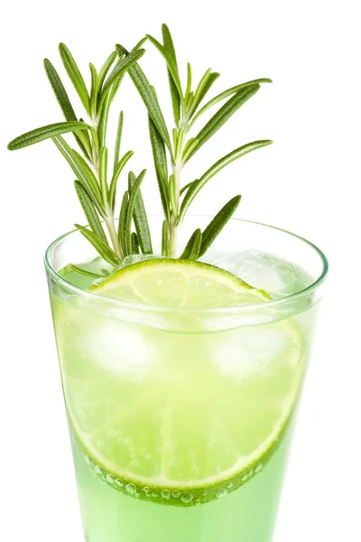 Mint Champagne alcohol cocktail with lim — Stock Photo, Image