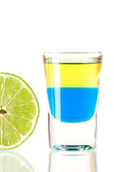 Shot cocktail collection: Blue Tequila — Stock Photo, Image