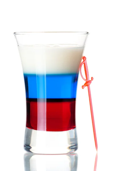 Shot cocktail collection: Russian Flag — Stock Photo, Image
