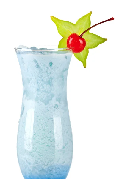 Modrý tropický koktejl s kokosovým crea — Stock fotografie