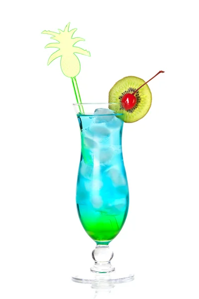 Coquetel azul de álcool tropical — Fotografia de Stock