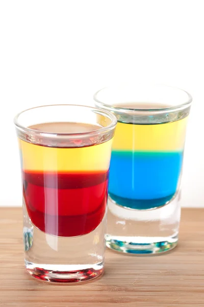 Drinkar: Röda och blå Tequila — Stockfoto
