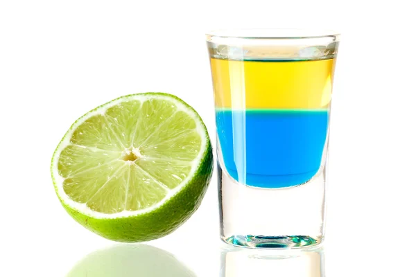 Shot cocktail collection: Blue Tequila — Stock Photo, Image