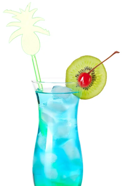 Blue tropical alcohol cocktail — Stock Photo, Image