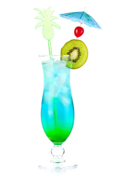 Modré tropické alkoholu koktejl — Stock fotografie
