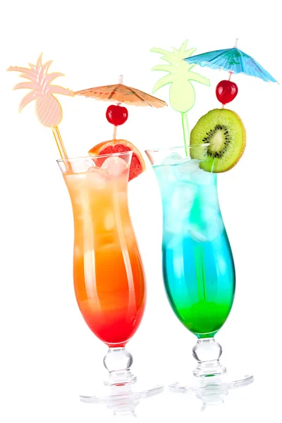Two tropical alcohol cocktails — Stock Photo, Image