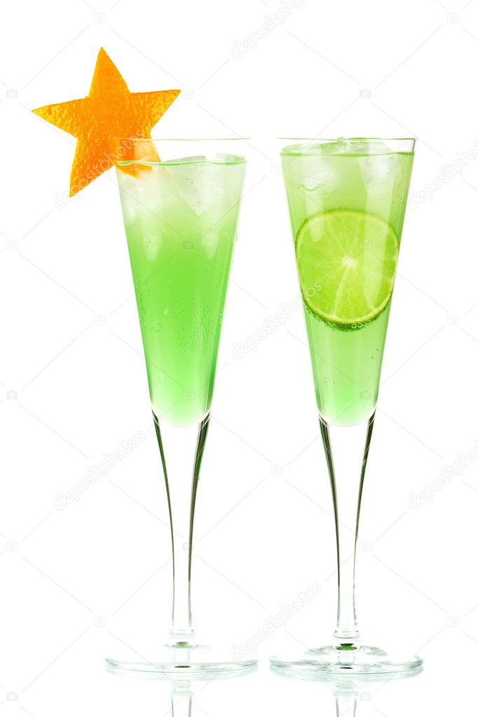 Mint Champagne alcohol cocktail Stock Photo by ©karandaev 1389557