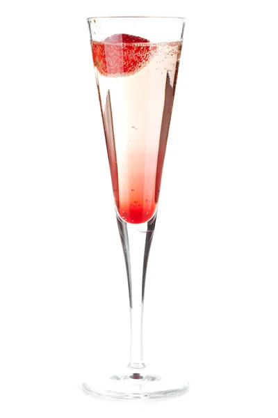 Champagne with strawberry — Stock Photo, Image