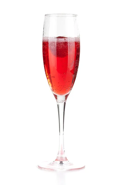 Champagne with strawberry — Stock Photo, Image