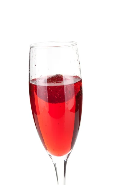Champagne met aardbeien — Stockfoto