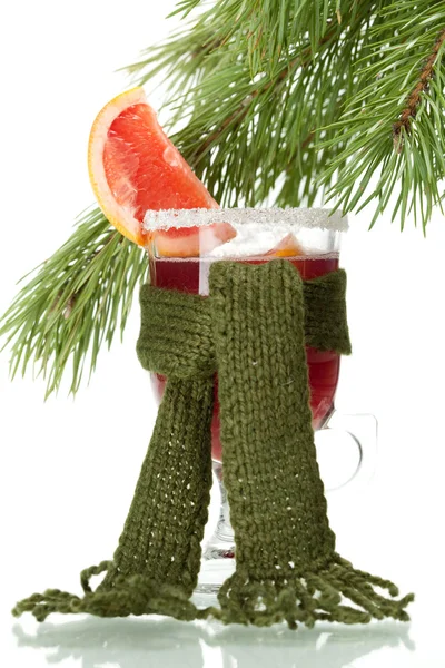 Mulled Wine (Punch) with tied scarf — Stock Photo, Image