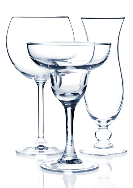 Brýle - víno, margarita, hurikán — Stock fotografie