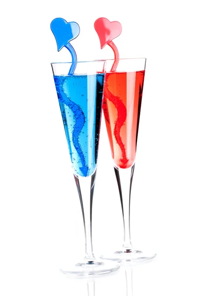 Champagne cocktail met hart decor — Stockfoto