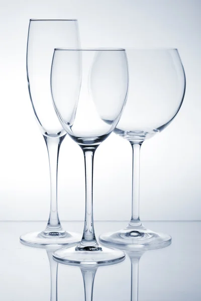 Glass series - White, Red and Champagne — Stock Photo, Image