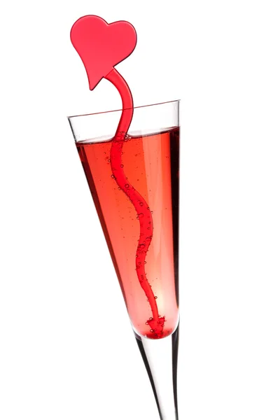 Red champagne alcohol cocktail — Stock Photo, Image