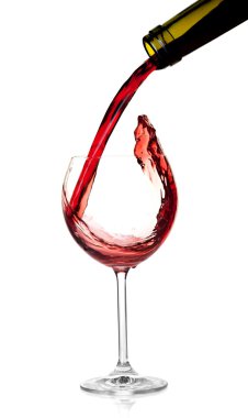 Wine collection - Red wine is poured int clipart