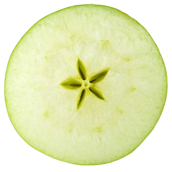 Μακροεντολή τροφίμων συλλογή - πράσινο μήλο φέτα — Φωτογραφία Αρχείου