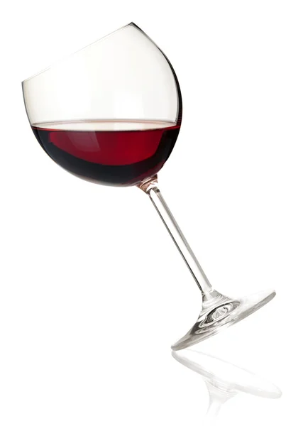 Vin insamling - rött vin i fallande gl — Stockfoto