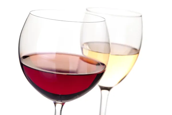 Colección de vinos - Vino tinto y blanco en — Foto de Stock
