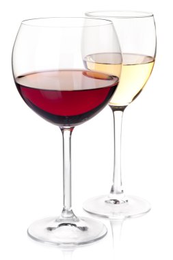 Wine collection - Red and white wine in clipart