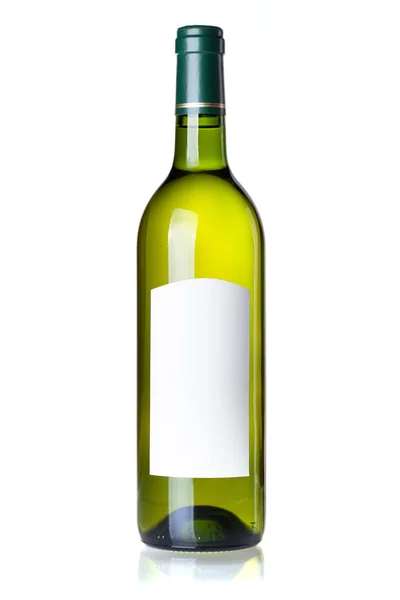 Yeşil şişe beyaz şarap — Stok fotoğraf