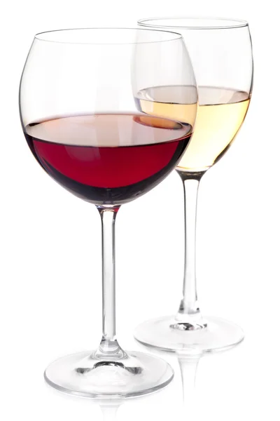 Colecção de vinhos - Vinho tinto e branco em — Fotografia de Stock