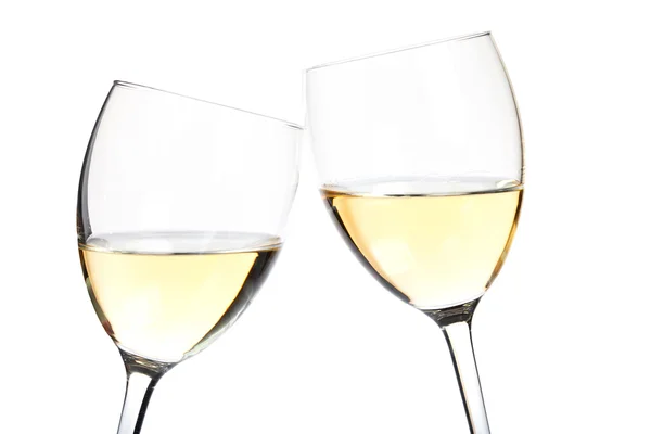 Біле вино в окулярах — стокове фото