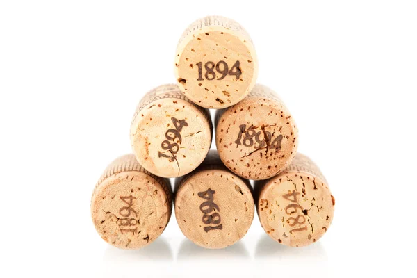 Six champagne corks — Stock Photo, Image