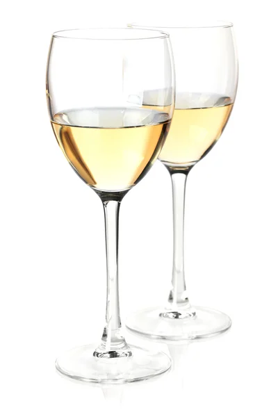 Witte wijn in glazen — Stockfoto