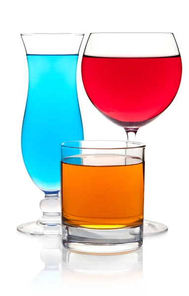 Mnoho barevných koktejlů — Stock fotografie