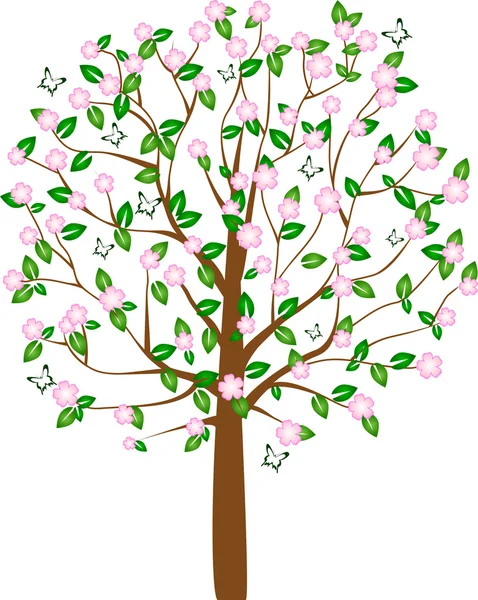 stock vector Tree with the butterflies