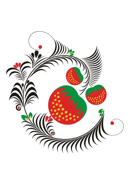 Ornement avec une fraise — Image vectorielle