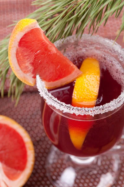 Grapefruit Mulled Wine (Punch) — Stock Photo, Image