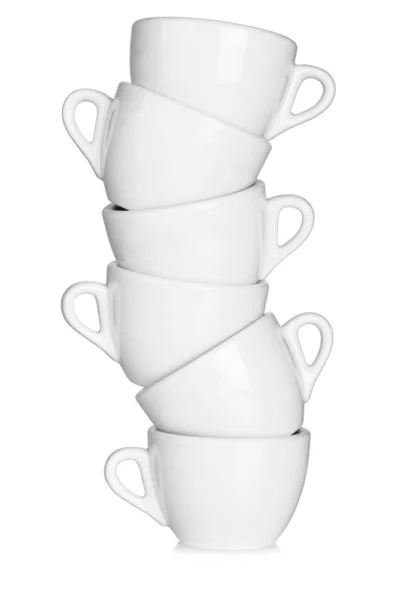 Altı beyaz kahve fincan — Stok fotoğraf