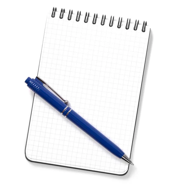 Kalemle boş not defteri — Stok fotoğraf