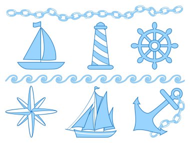 Sea and navi theme clipart