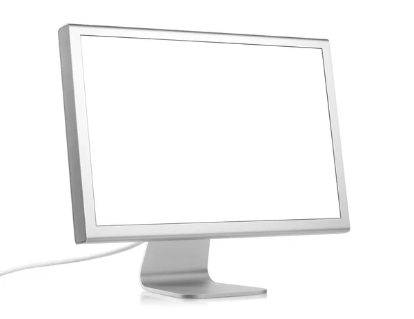 带有空白屏幕的计算机监视器 — 图库照片
