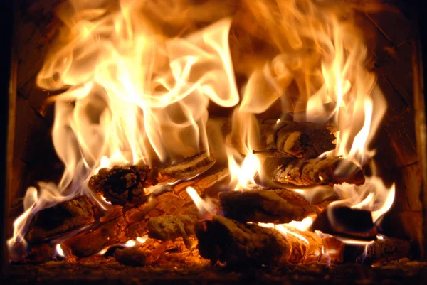 Płomienie lub ogień na tle — Zdjęcie stockowe